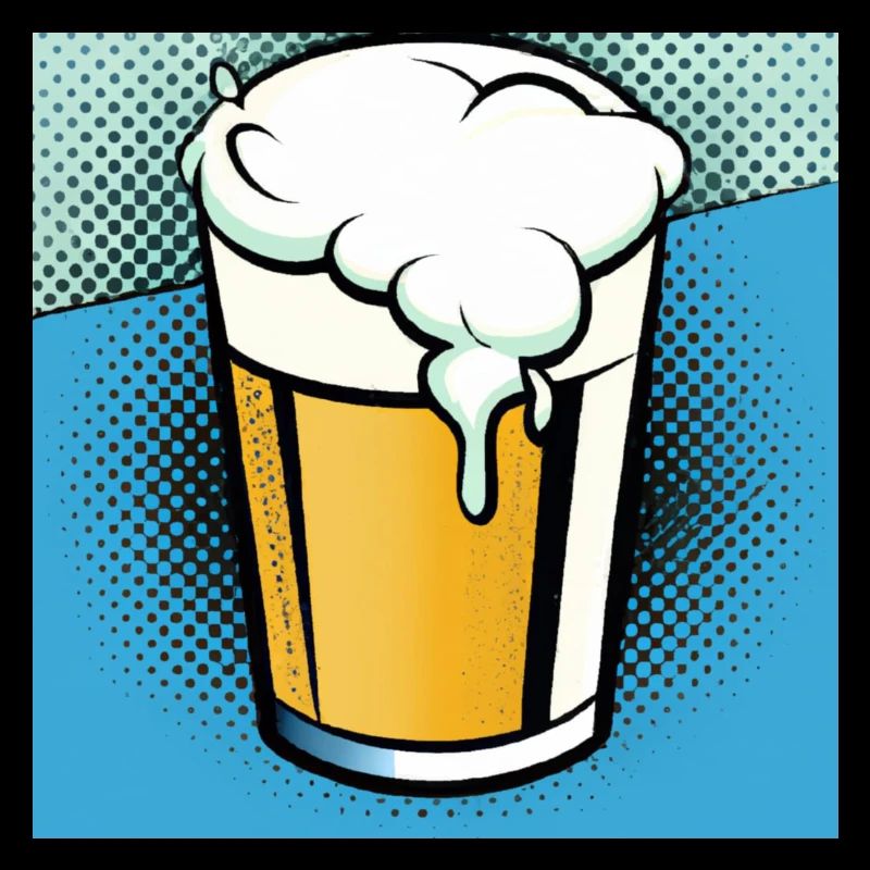 Comic Bier mit Schaumkrone gegen den Durst