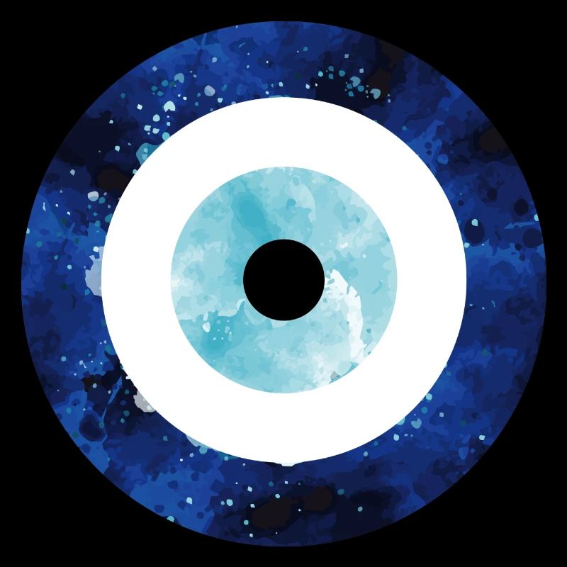Symbole du mauvais œil dans un look aquarelle élégant