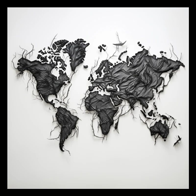 world map black and withe