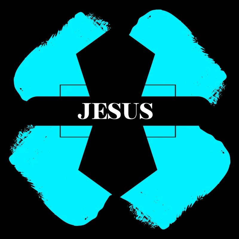 Jésus croix turquoise