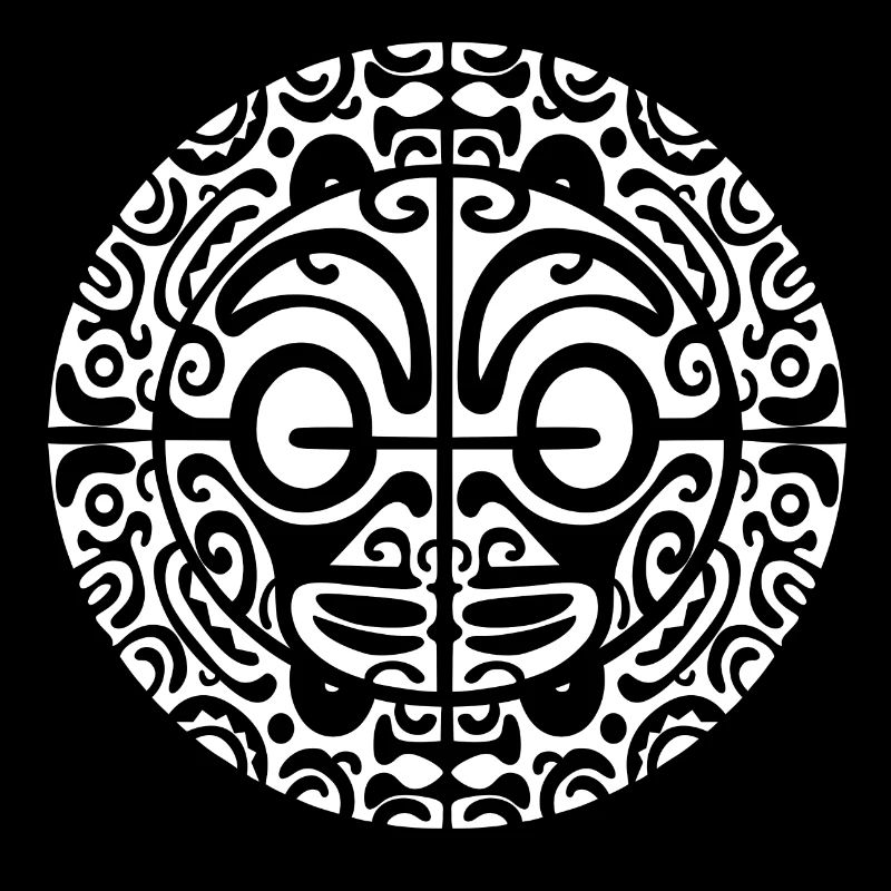 Maori Kreisgesicht 4 weiß