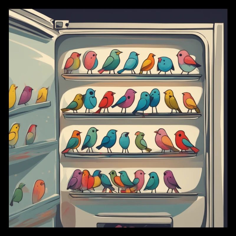 Birds in a fridge
