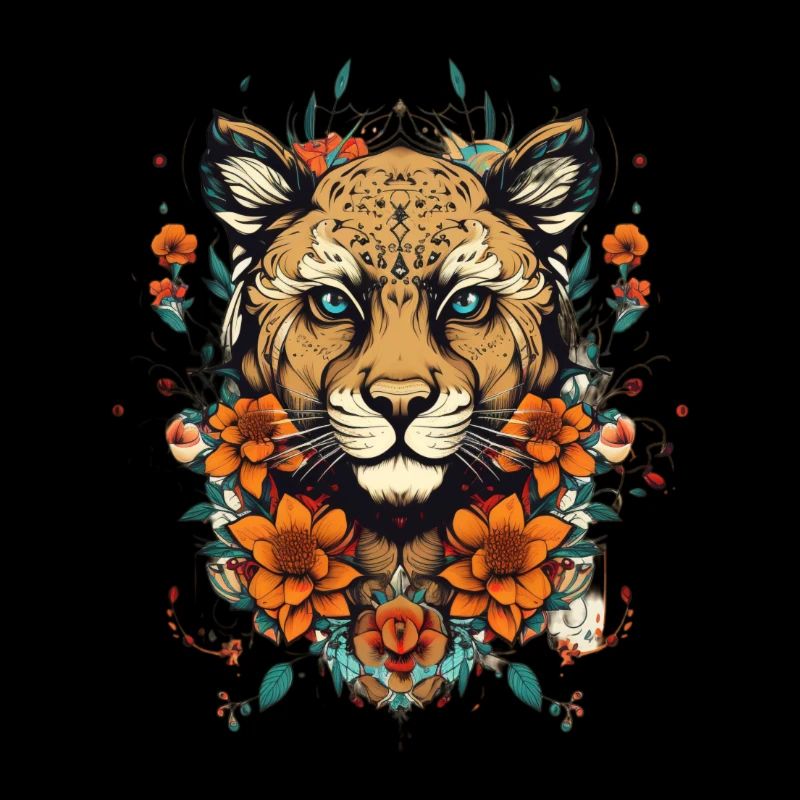 Retro Design Cool Tiger
