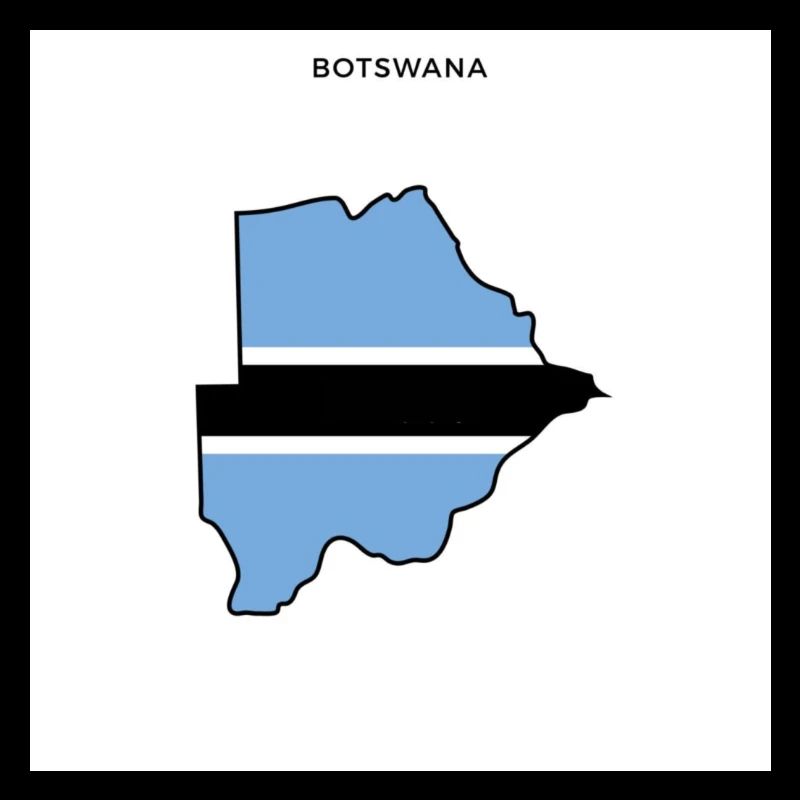 Botswana (Botsuana) Flagge, Map