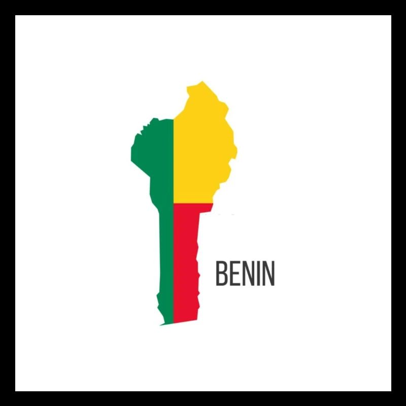 Drapeau du Bénin, Carte