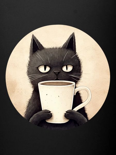 Cat with coffee