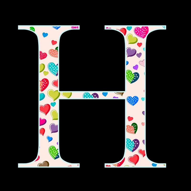 Personalisierbar Monogramm H Herzmuster