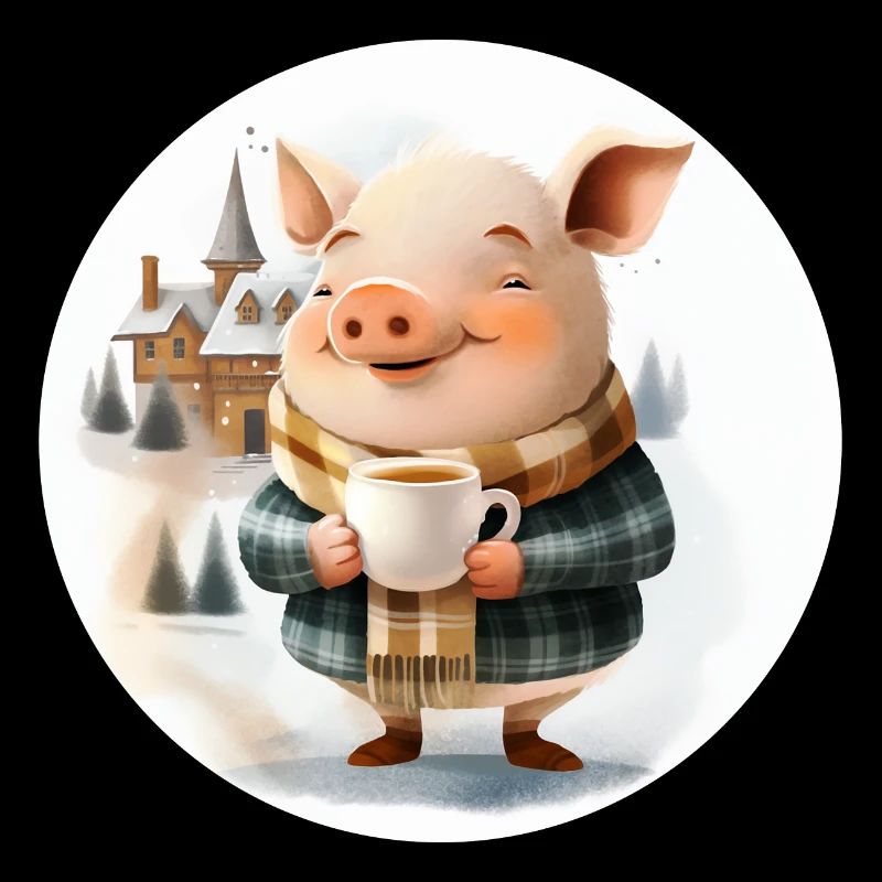 Piggy drinks punch