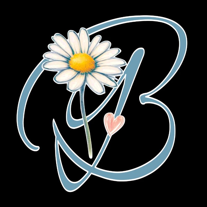Buchstabe B Gänseblümchen Herz