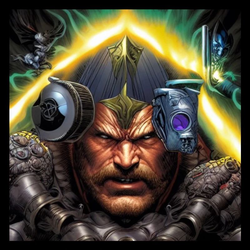 Guerrier techno coriace avec des gadgets