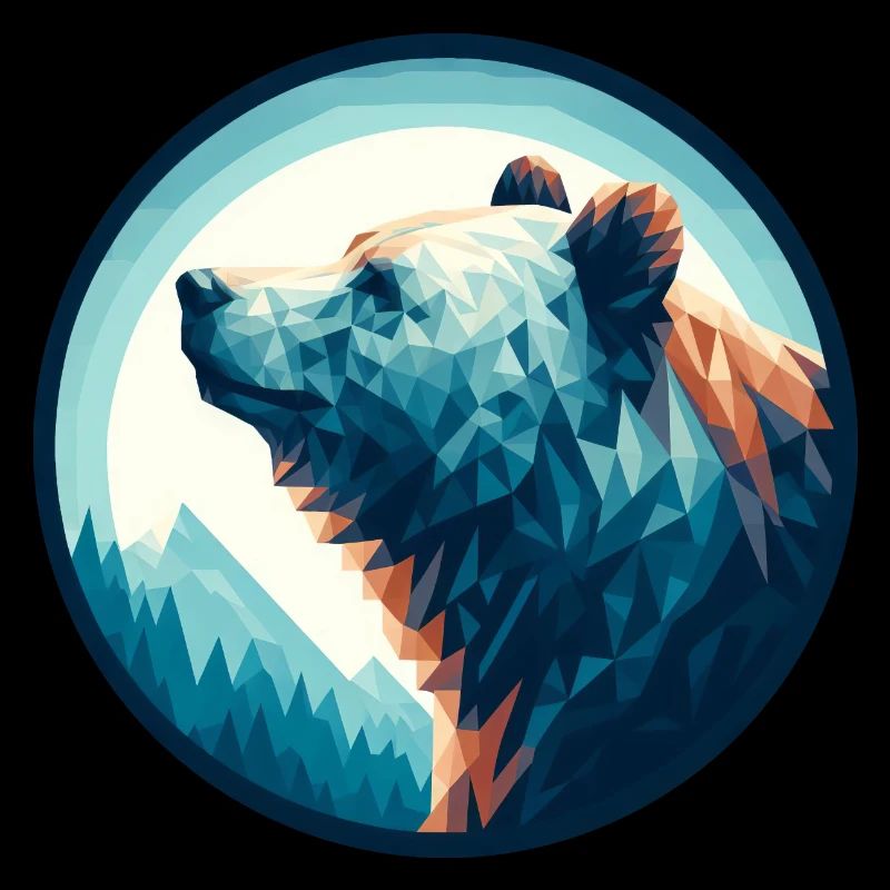 Polygon Bär eisbär im polygon geometrischen stil