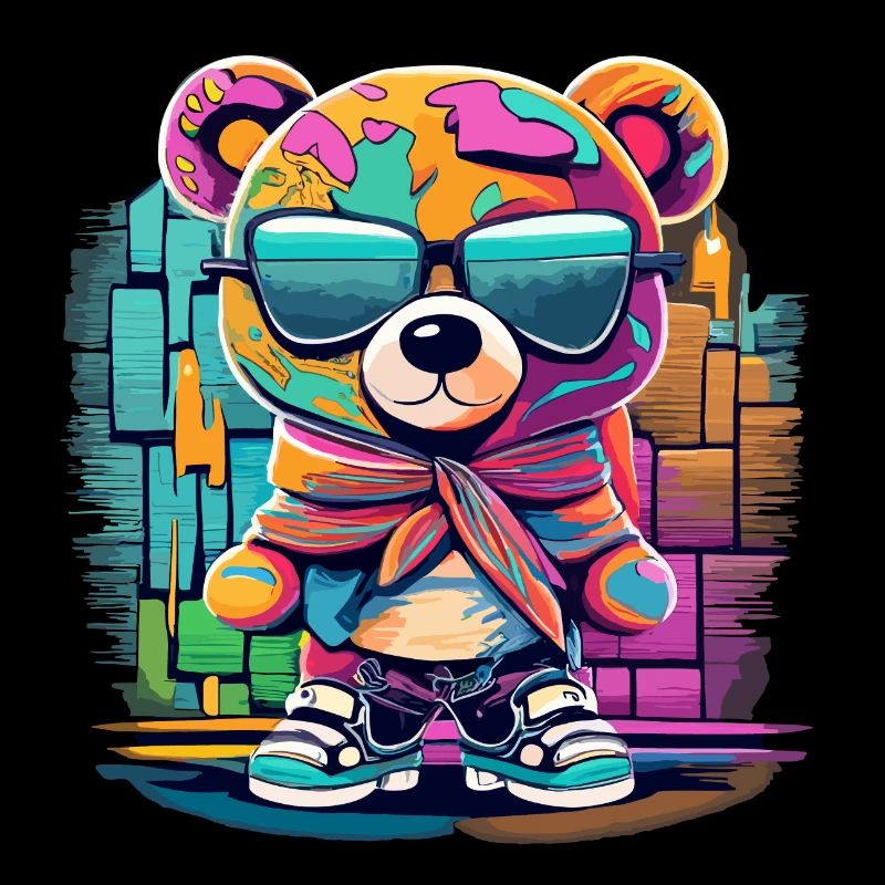 Ours en peluche Grafitti