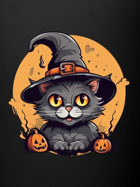 Chat d’Halloween sorcière