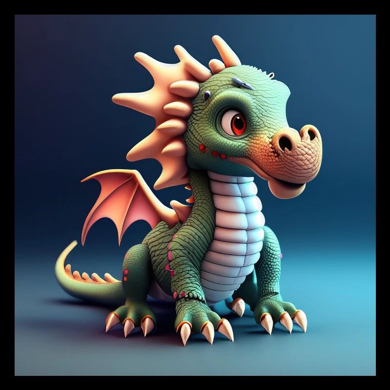 mignon petit bébé dragon drôle