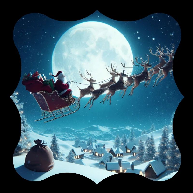 Weihnachtsmann Schlitten Rentier Geschenke Weihnachtsbaum