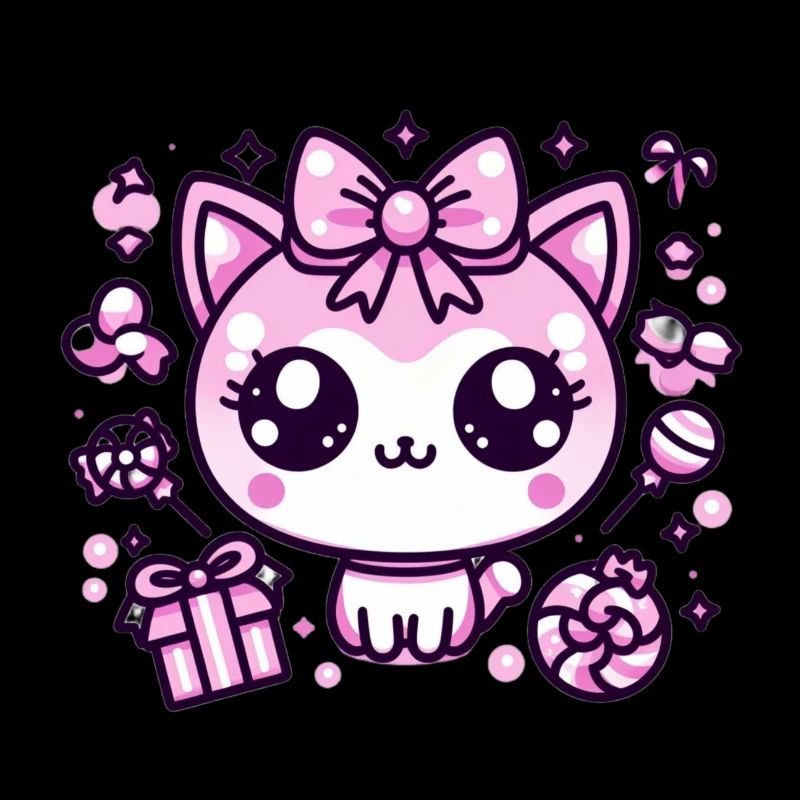Chat de bonbons kawaii