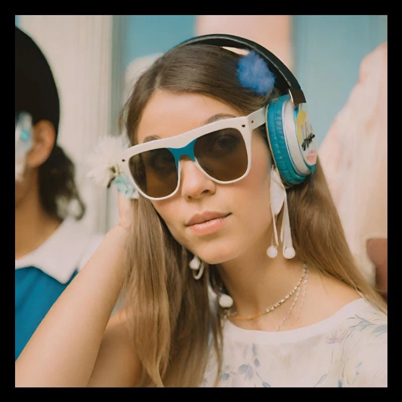 Frau hört Popmusik