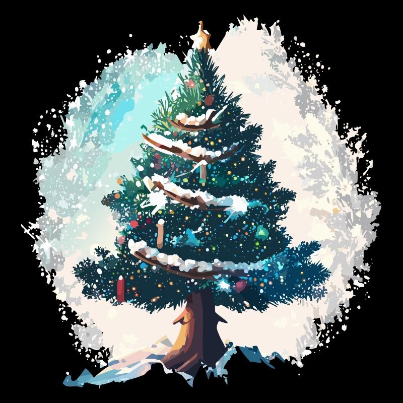 Weihnachtsbaum im Schnee