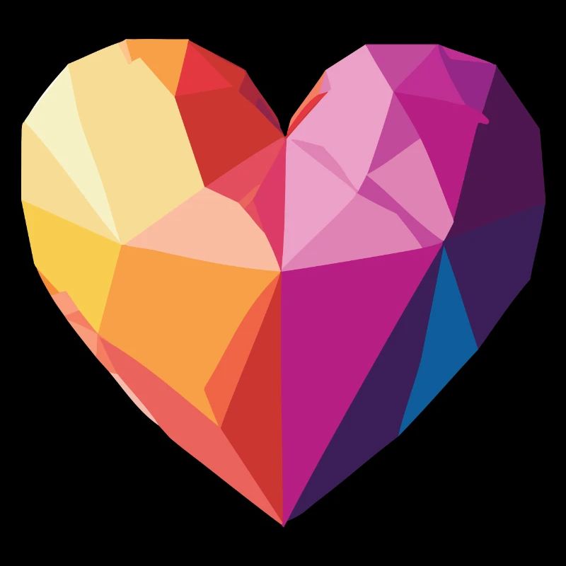 Amour - Cœur Low Poly