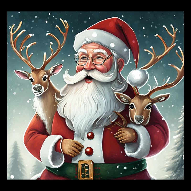 Weihnachtsmann mit Rentiere