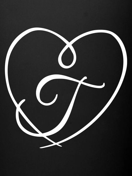 Lettre T Calligraphie Coeur