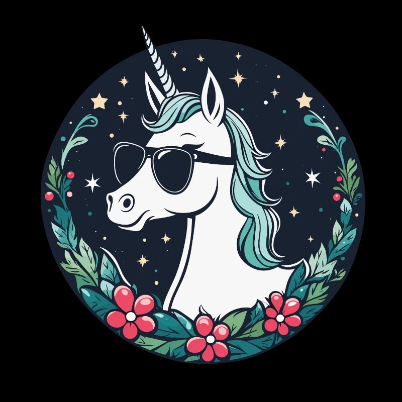 Dessin de Noël Licorne