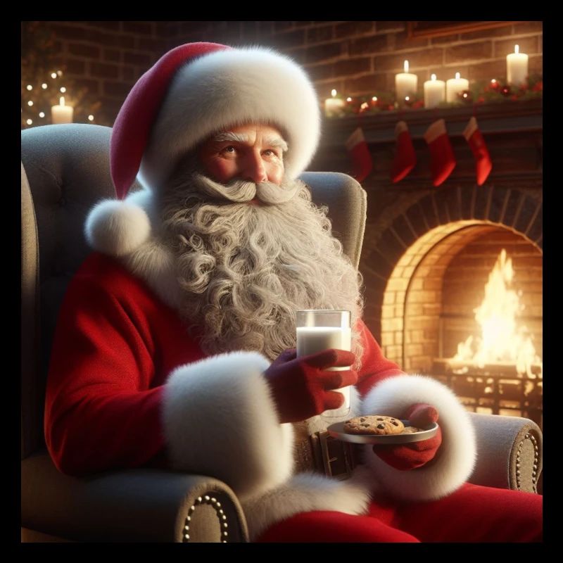 Der Weihnachtsmann bekommt Milch und Kekse
