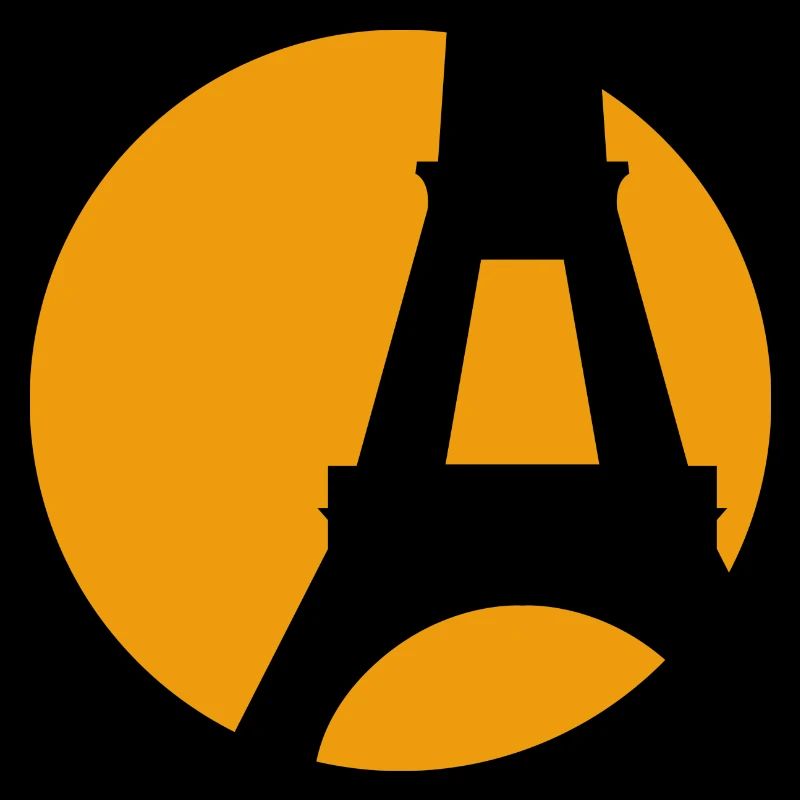 The Eiffel Tower Paris yellow silhouette