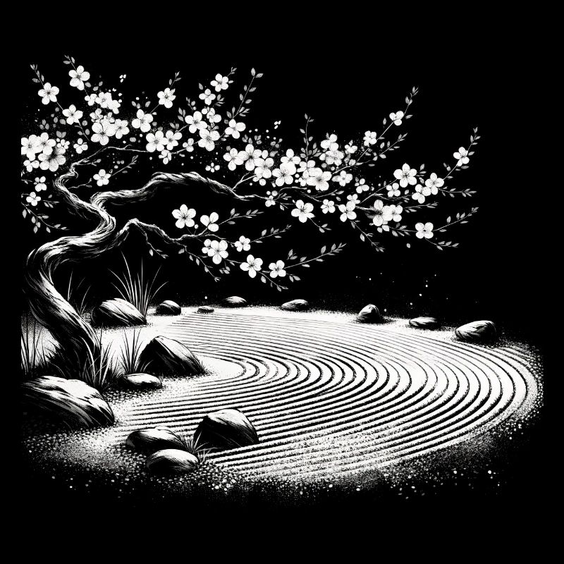 Illumination du jardin zen