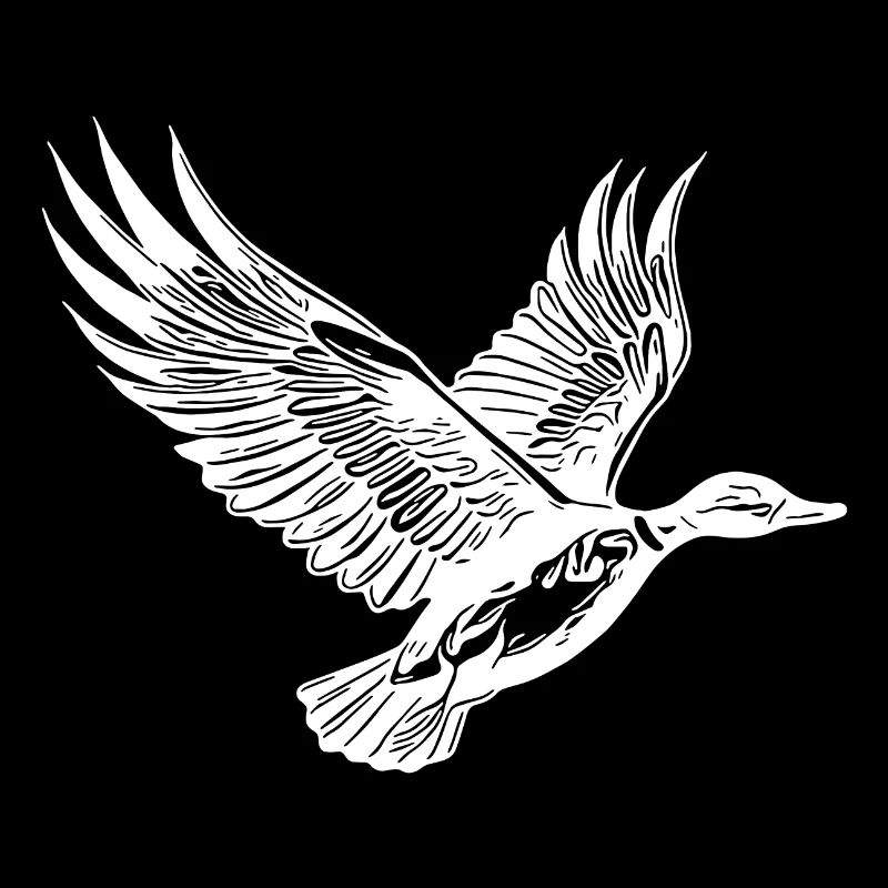 Hübsche fliegende Ente mit Flügeln