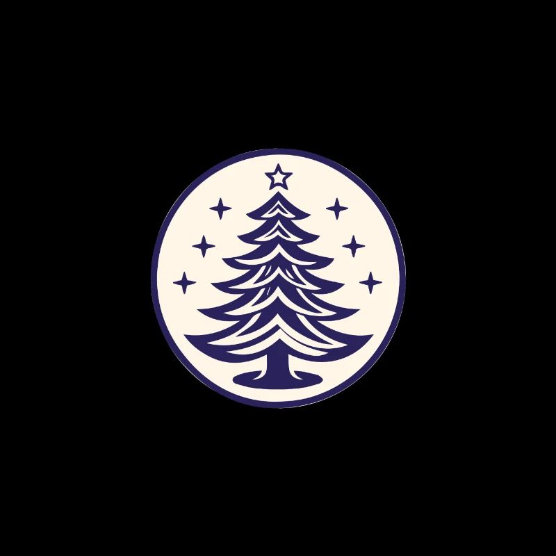 Christmas Tree Emblem Fir Tree or Christmas Tree
