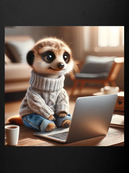 Laptop mit Erdmännchen