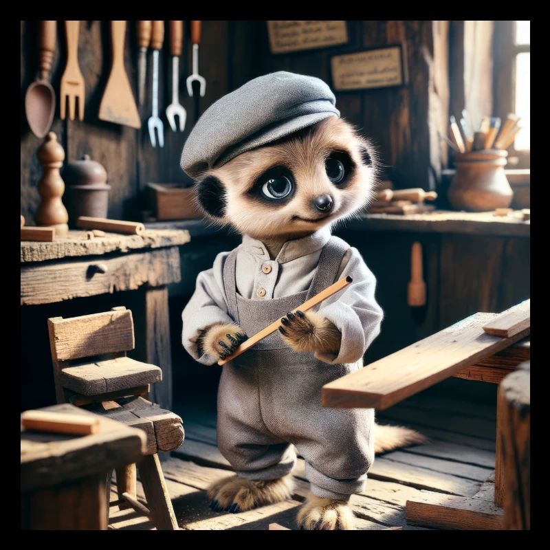 Erdmännchen als Tischler