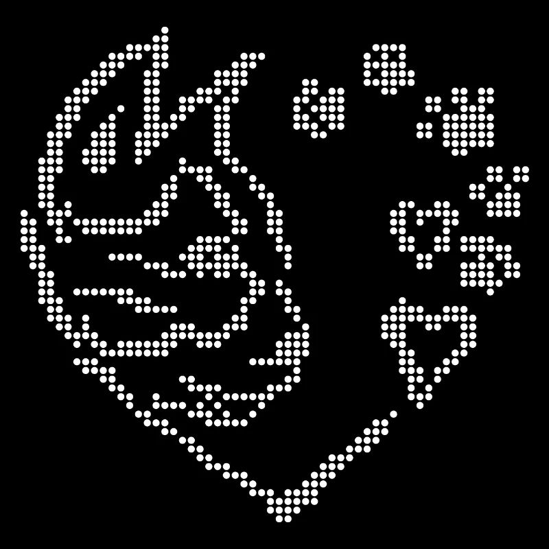 Chat petit cœur graphique