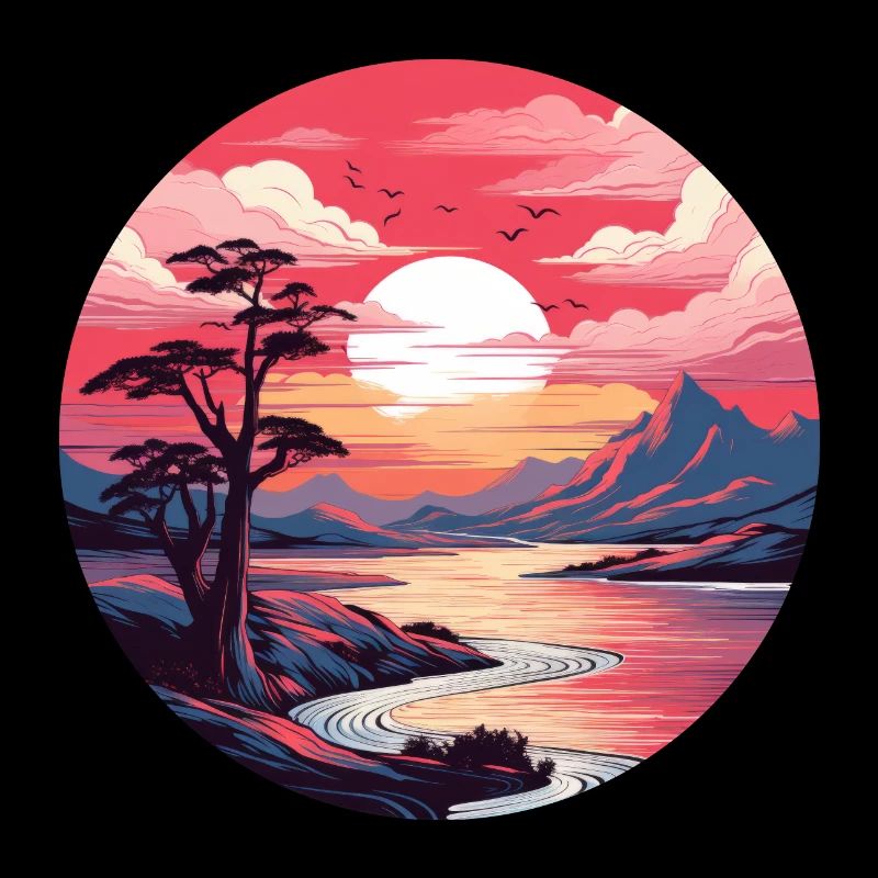 Lever de soleil rouge
