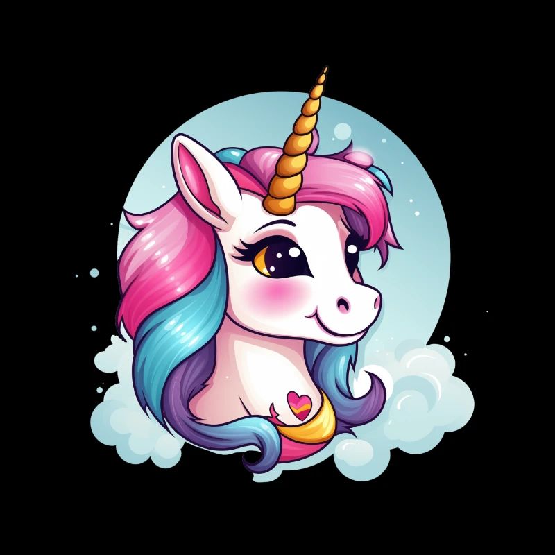 Fröhliches Einhorn Kinder Logo