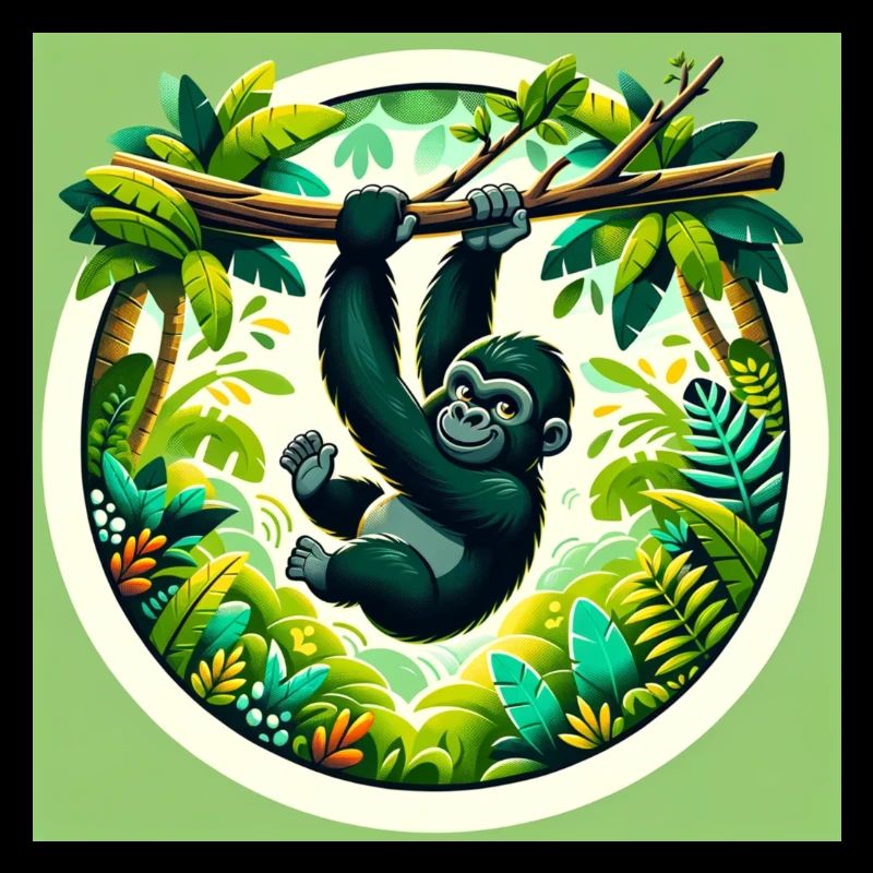 Ein verspieltes Design eines Gorillas