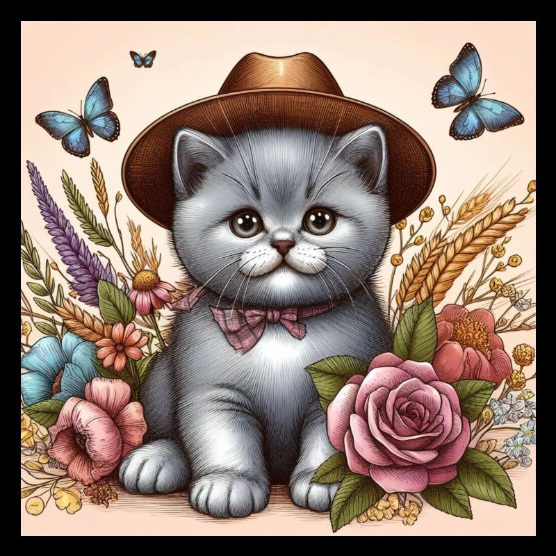 Cowboy Katze Britisch Kurzhaar