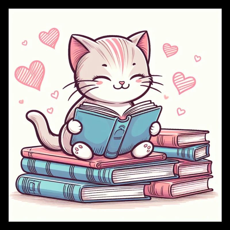 Cat Reads Book