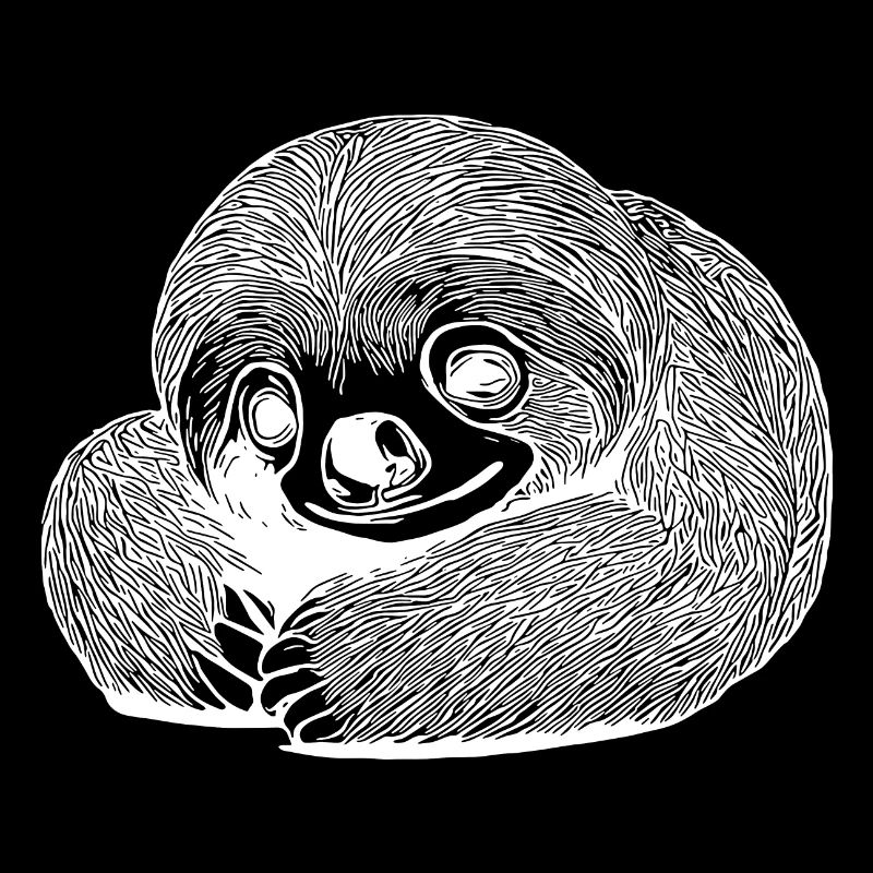 Exhausted tired cute sloth