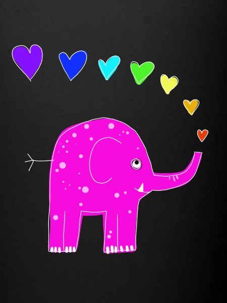Éléphant arc-en-ciel