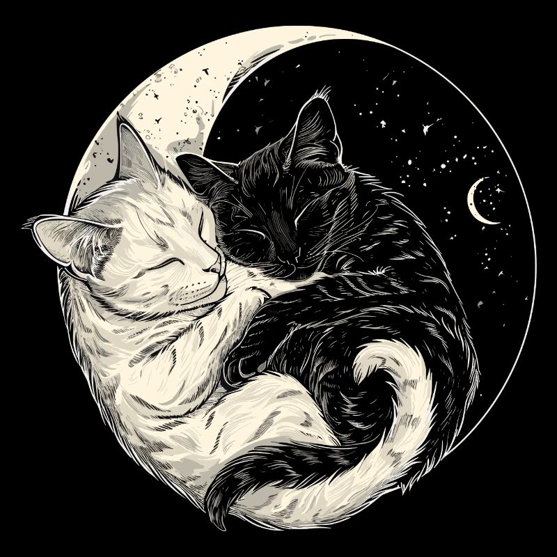 Symbole Yin-Yang avec des chats