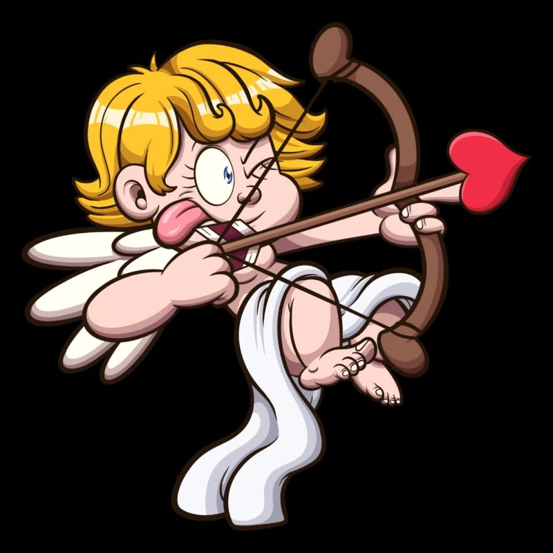 Valentinstags-Cherub zielt mit Pfeil und Bogen