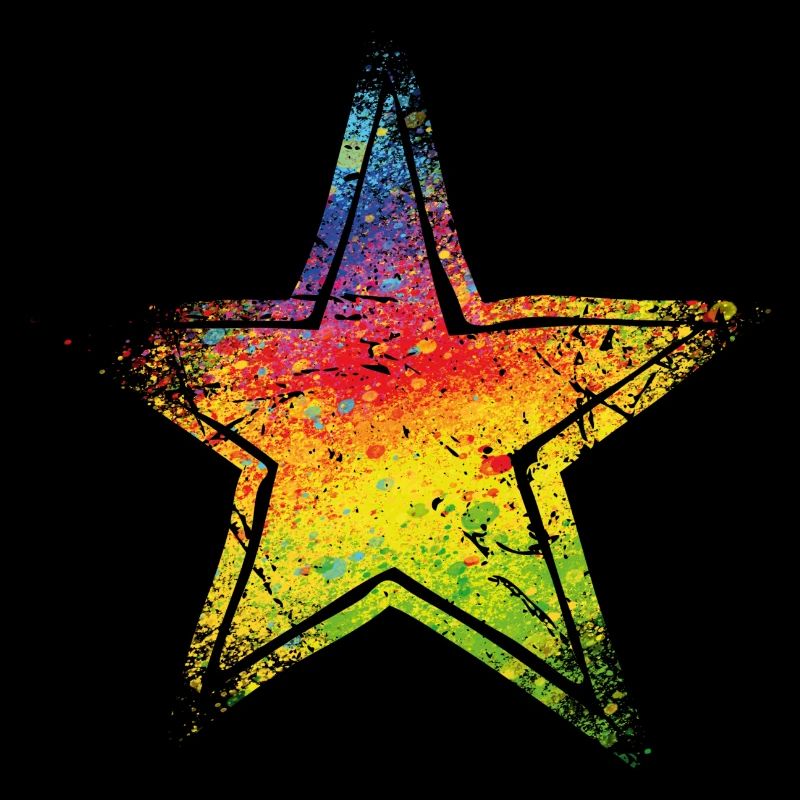 star drawn path cmyk rainbow masked turned