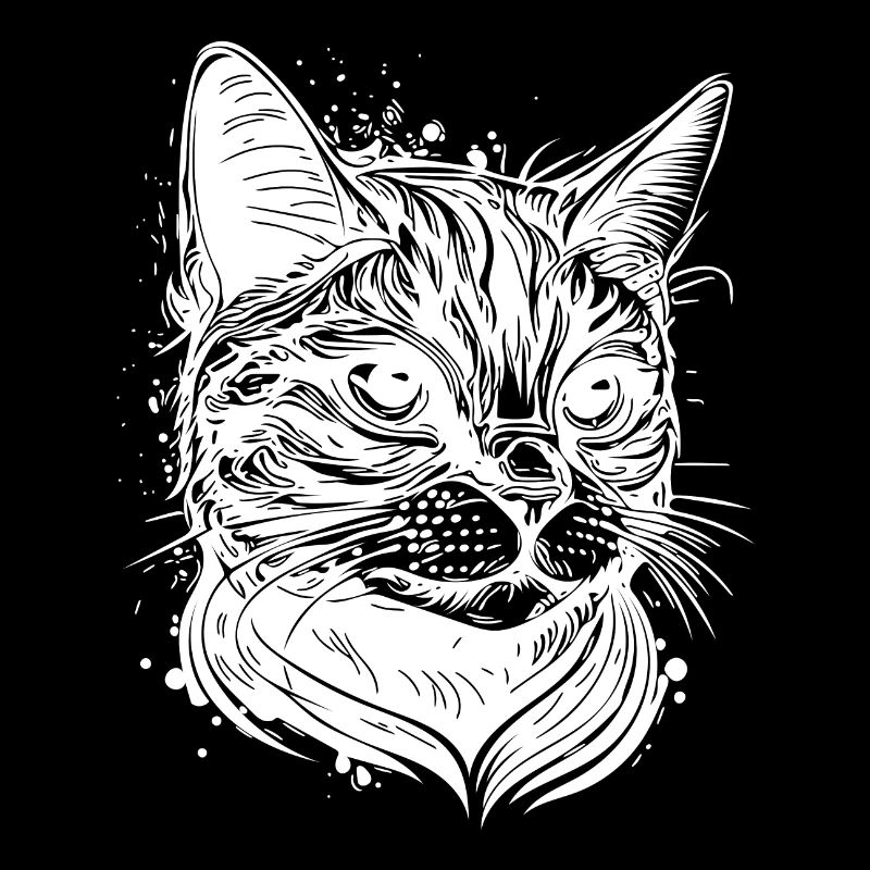 Pretty cat in vintage design