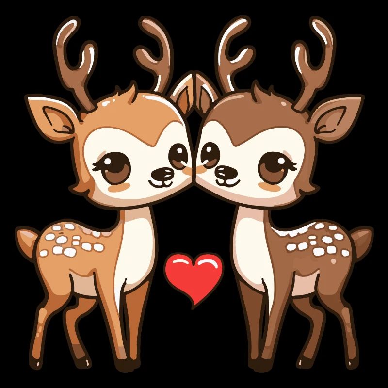 Hirsch Comic Paar Liebe