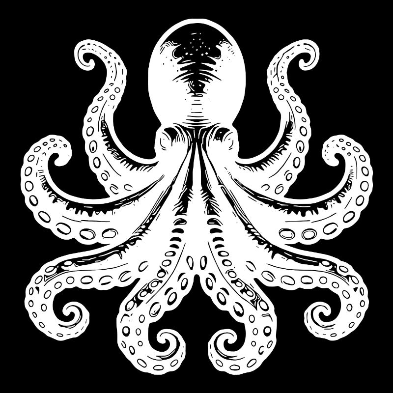 Grim Squid Octopus with Eight Arms