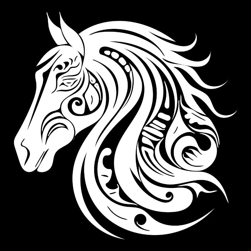 Style de tatouage de portrait de cheval joli