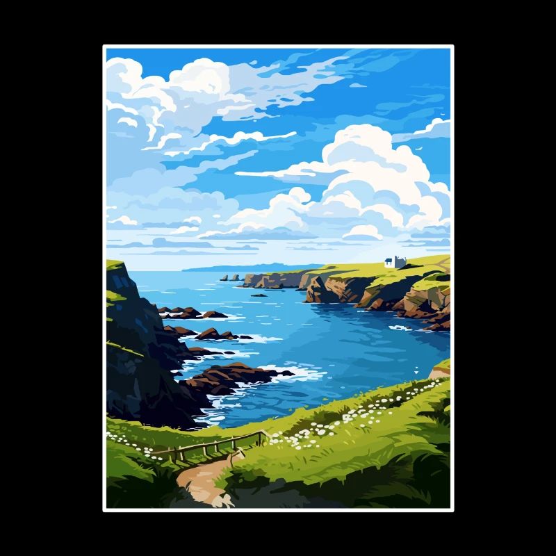 Mullion Cornwall Vintage voyage affiche Souvenir