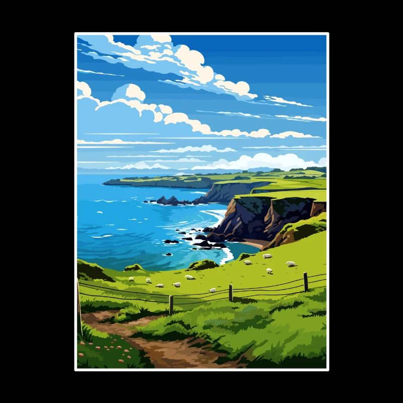 Mullion Cornwall Vintage voyage affiche Souvenir